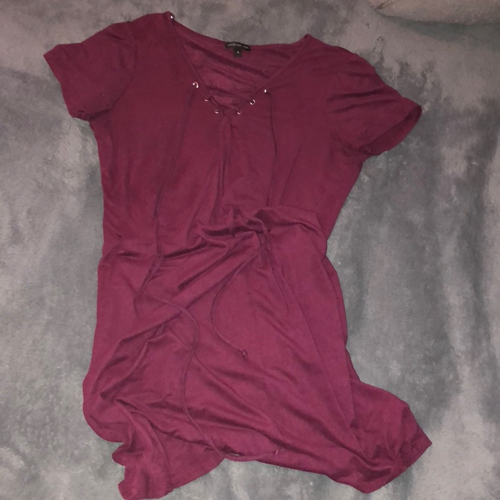 Maroon T-Shirt Dress